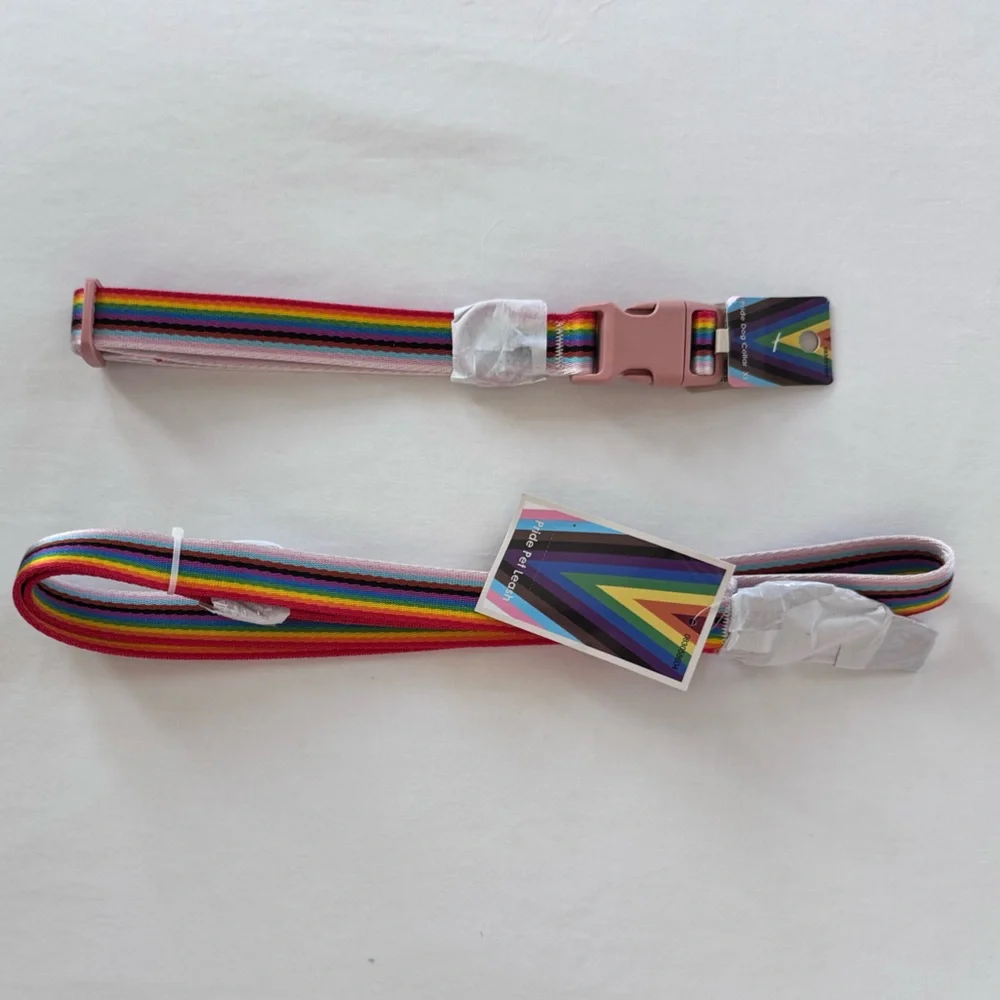 NWT Dog Collar, Rainbow, Pride, Extra Large